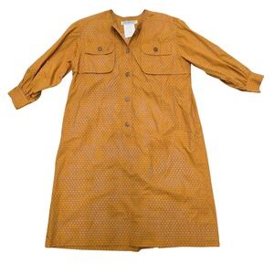 Givenchy Nouvelle Boutique Vintage Dress Orange Polka Dot Long Sleeve Festival